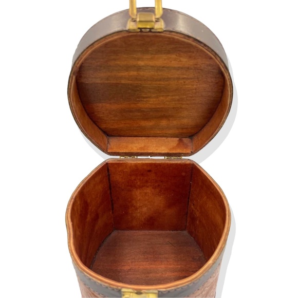 Vintage Western, Wooden & faux Leather Box Purse - Unique Horseshoe Design - Picture 3 of 5